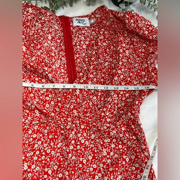 Princess Polly Icona Floral Red Romper Size 8 - Picture 9 of 10